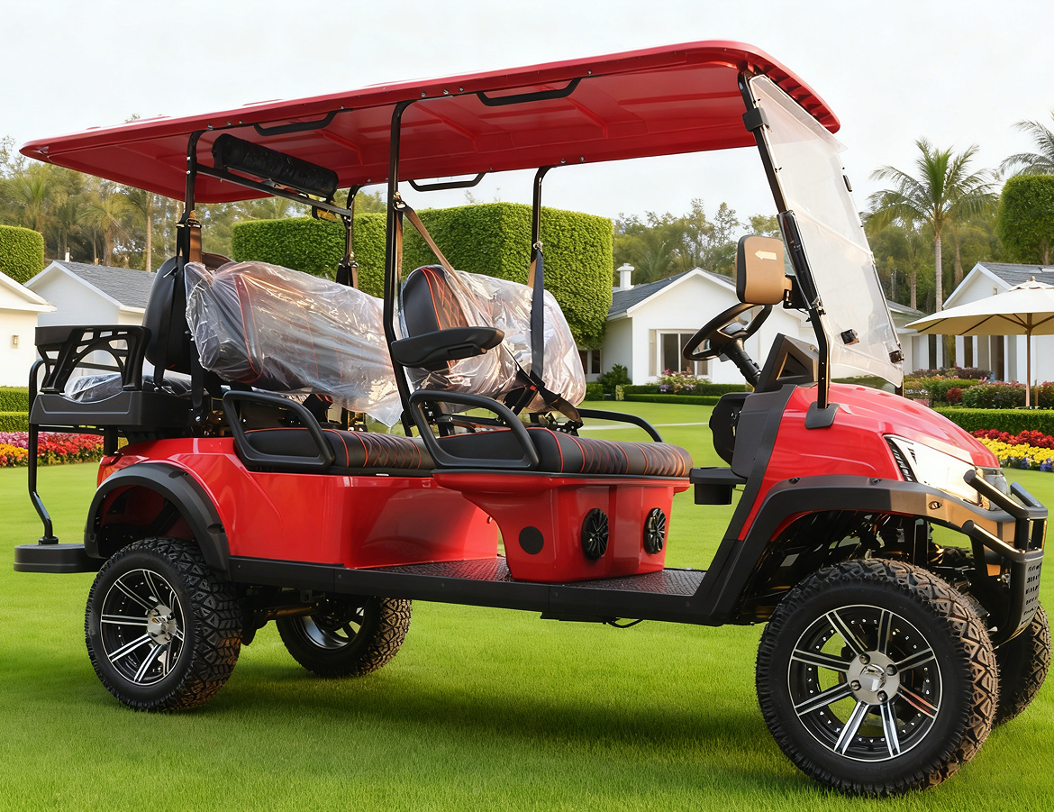 4-Seater Red Golf Cart (Off-Road) for Golf & Leisure Supplies