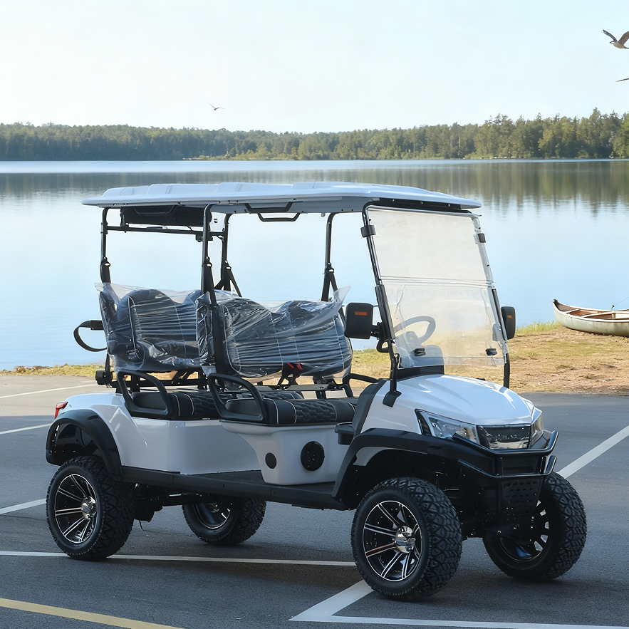 White Off-Road 4-Seater Golf Cart for Scenic Group Rides & Golf Transport