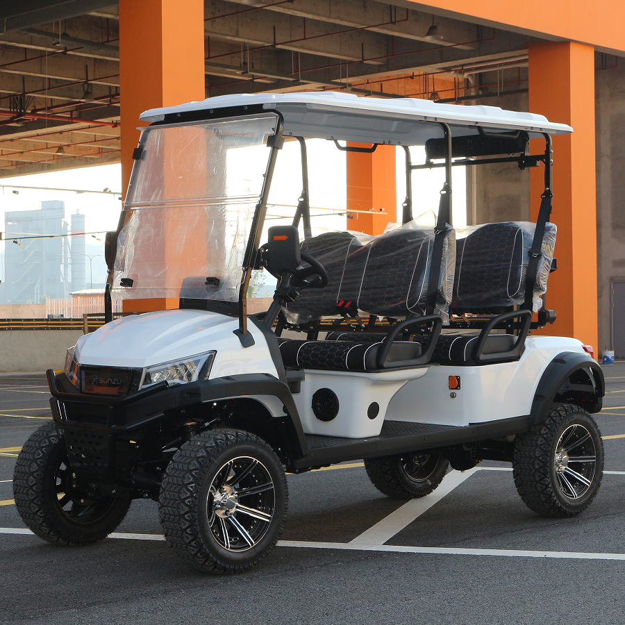 4-Seater White Off-Road Golf Cart for Multi-Terrain Resort & Golf Use