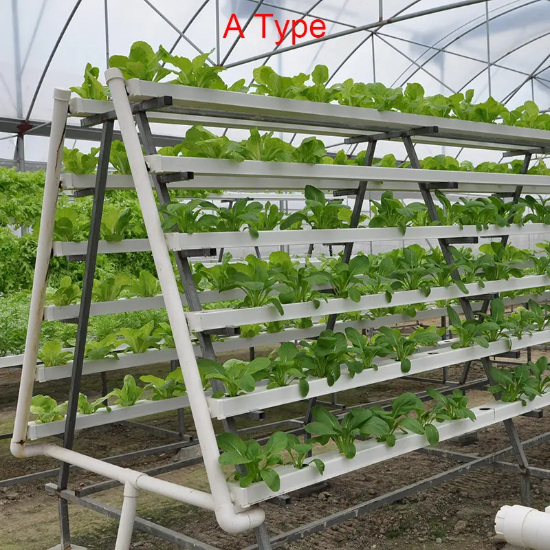 Greenhouse Equipment Atlanta Pipe NFT PVC Channel Water-Saving Vertical Farming Hydroponics Growing System