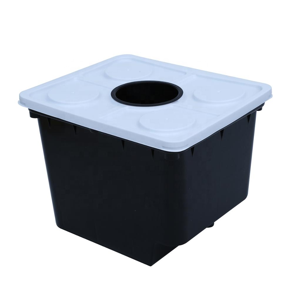 Beige UV-Resistant PP Hydroponic Dutch Bucket (11L) – For Vine Tomatoes/Cucumbers