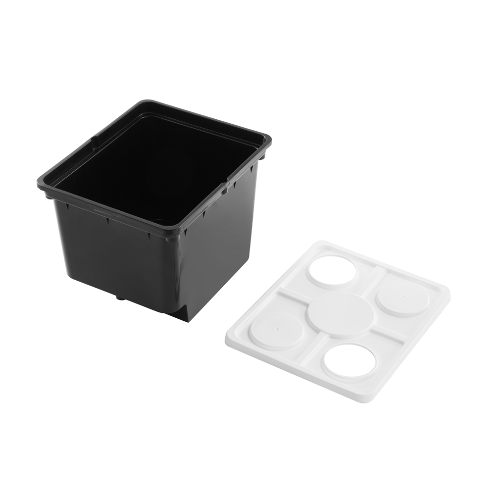 Commercial Hydroponic System: 11L Black Plastic Dutch Bucket Pot + Drip Irrigation
