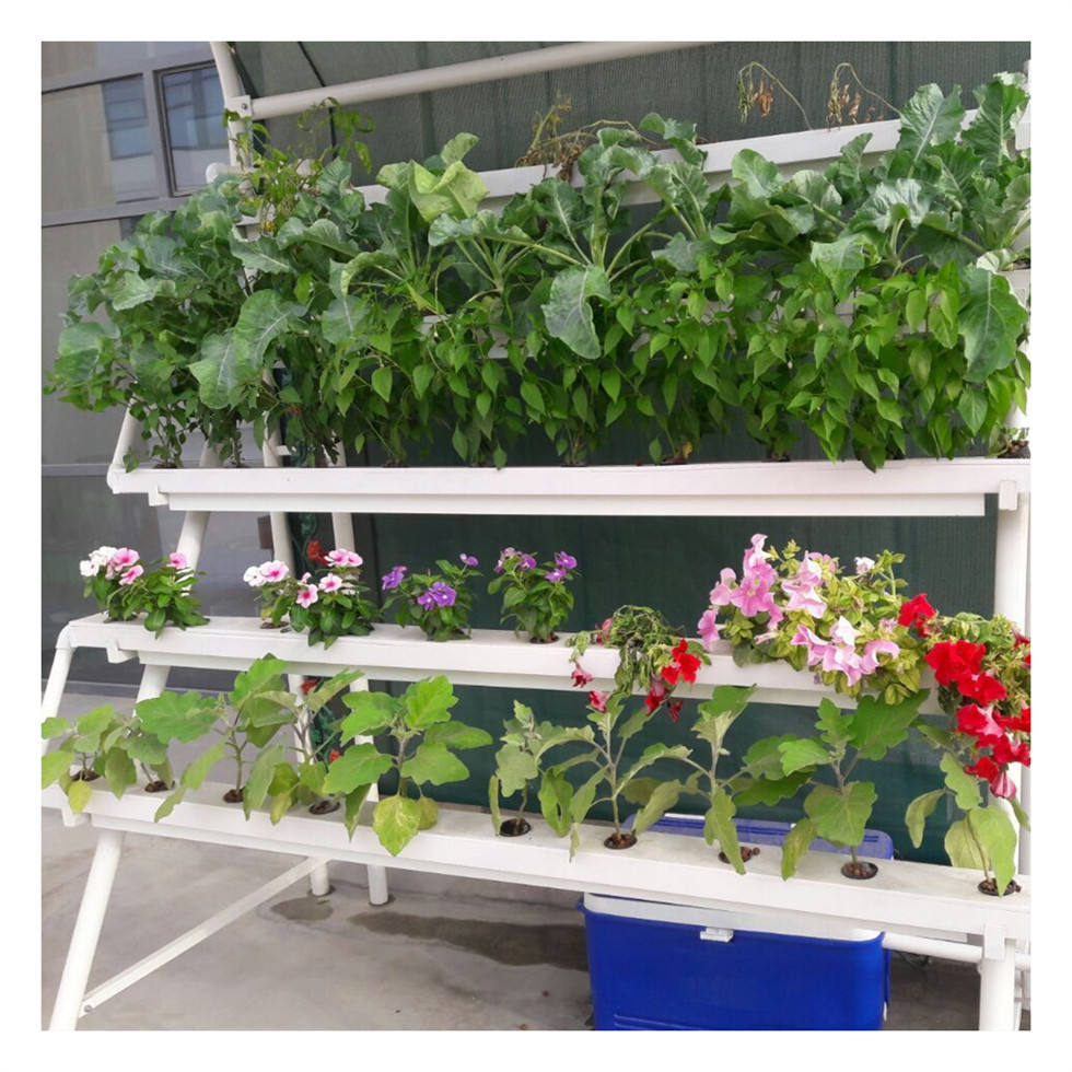 Hydroponic Grow NFT Channel Vertical Grow Rack Hydroponics Kit Modular Plant Trays Grow Table