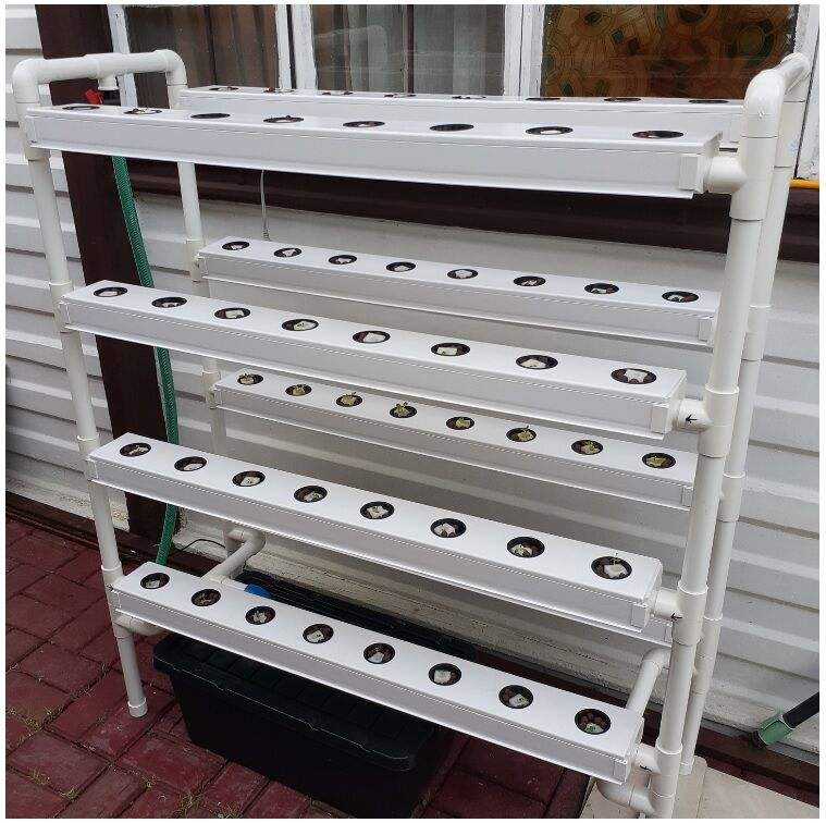 Vegetable Grow Kit Full Set Mini NFT Hydroponic System Channel Lettuce Pipe Small Scale Family Balcony Gardening Planting