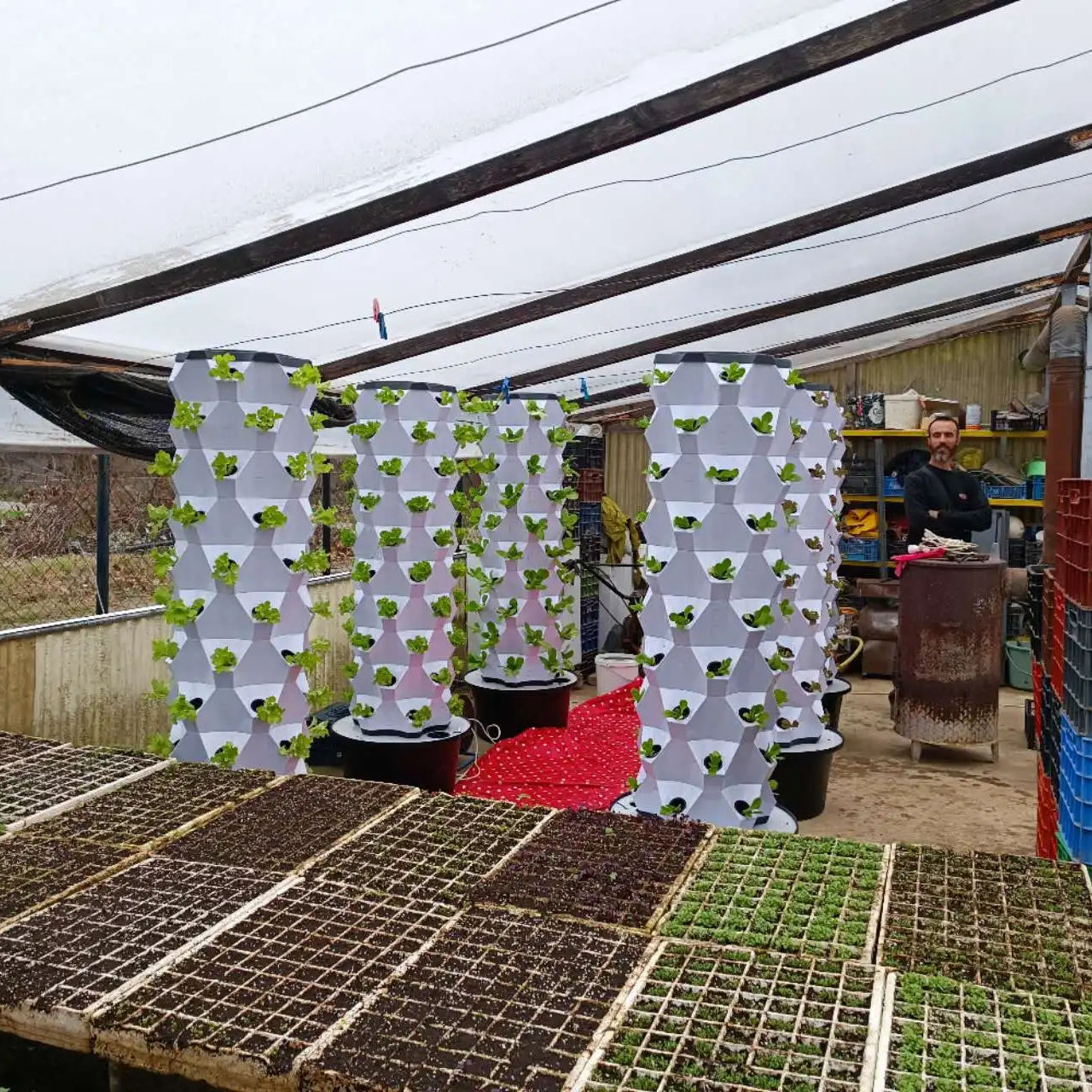 Home Hydroponic System Pvc Pineapple Planting Type Vertical System Hydroponic Grow Tower Agriculture Vertical