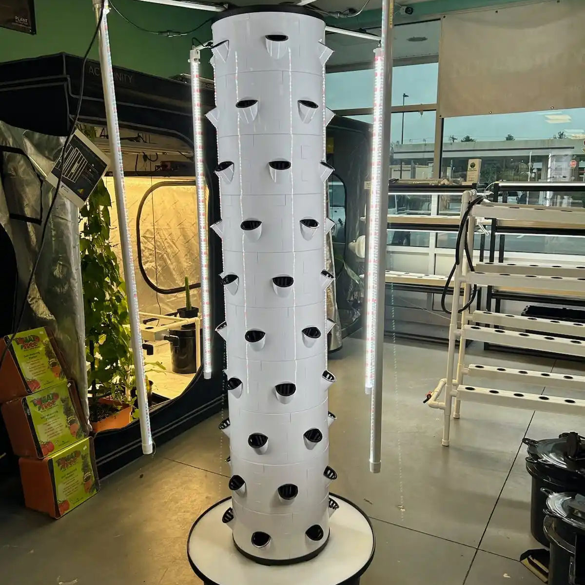 Smart Farming Hydroponics System Automatic Irrigation Home Use Garden Vertical Grow Tower for Vegetables Herbs Lettuce Growing