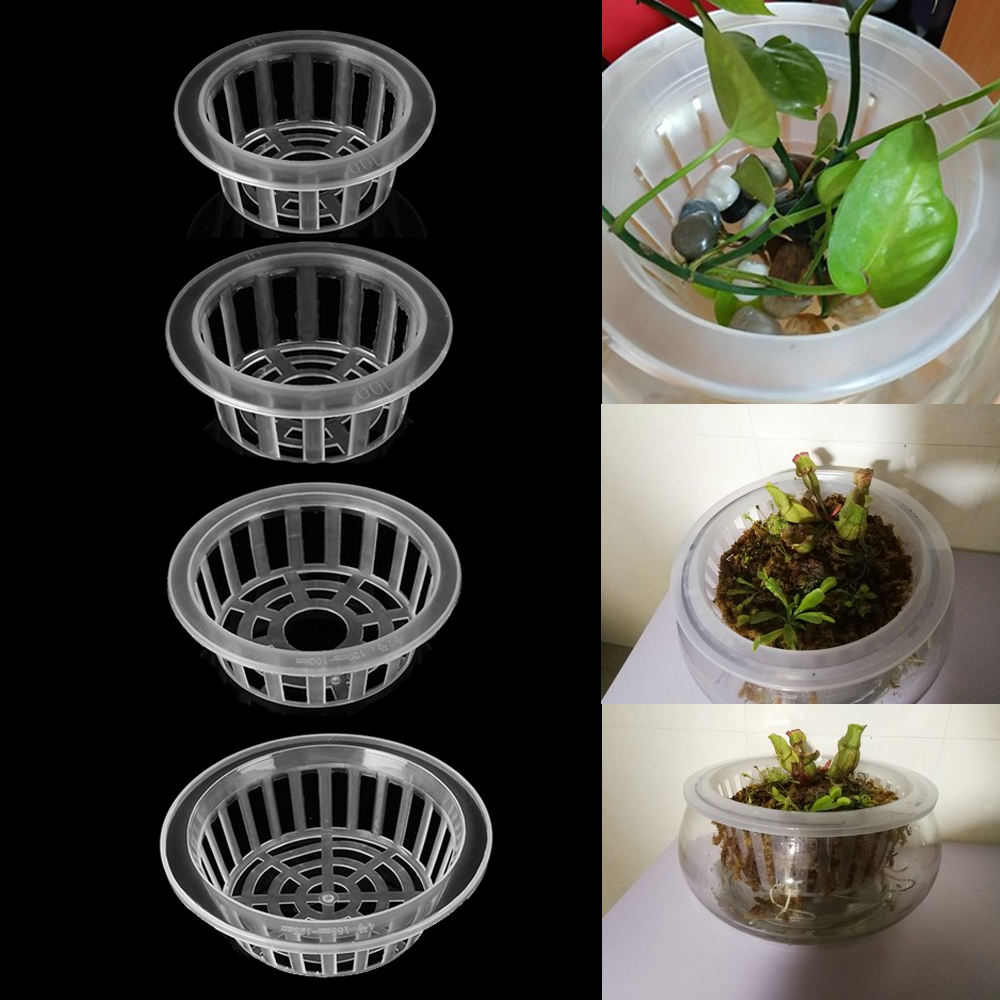 Plastic Flower Pots 5/6/7 Inch Clear Orchid Thin Plastic Plant Orchid Net Pot Phalaenopsis Flower Pot for Indoor Plants