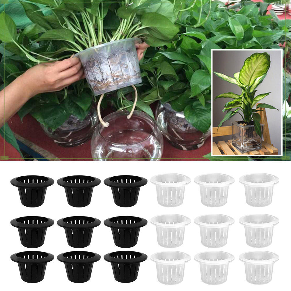 Plastic Flower Pots 5/6/7 Inch Clear Orchid Thin Plastic Plant Orchid Net Pot Phalaenopsis Flower Pot for Indoor Plants