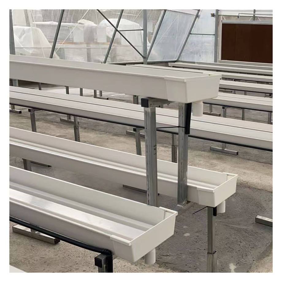 NFT Strawberry Gutter PVC Gutter Fittings Greenhouse Strawberry Substrate Gutter Vertical Systems