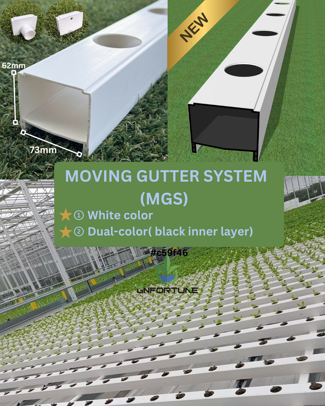 MGS NFT Moving Moveable Nft Channel System Hydroponics Smart Leaf Vegetables Growing System
