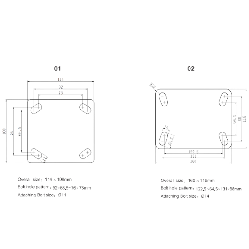 Monolithic caster Monolithic caster