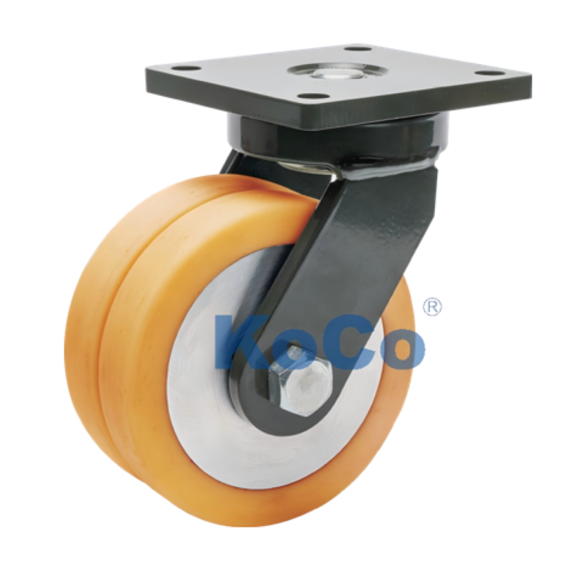 K432 Aluminum Core PU Double Wheel AGV Caster