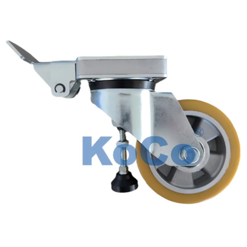 K221 Aluminum Core High Rebound PU Top Plate Brake Caster