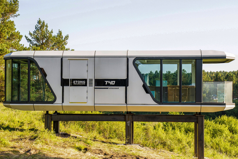 La maison mobile du module spatial Etong exportée au port de Dalian