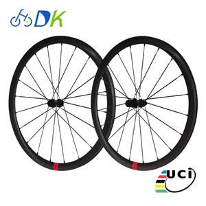 DK carbon spoke road bike disc wheelset