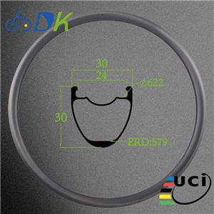 DK 30mm Aero Carbon Gravel Bike Rims Lightweight Performance