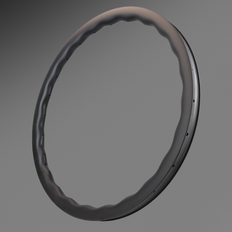 30mm Internal Width Wave Carbon Gravel Rim 700C Hooked Tubeless