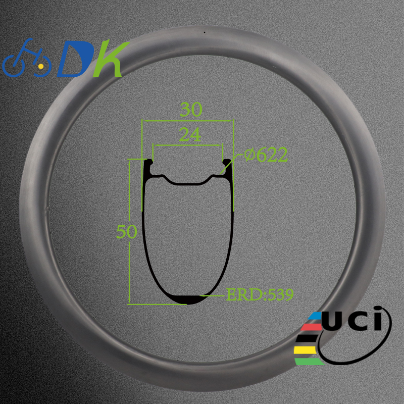DK 50mm Aero Carbon Road Bike Rims Lightweight Performance
