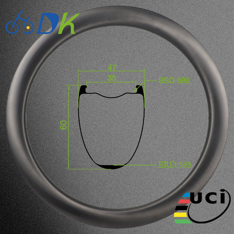 DK 32 Inch Carbon Gravel Bike Rim 60mm Depth 47mm Wide