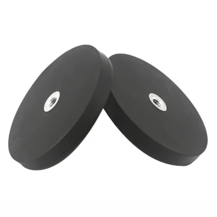 D43 gummibelagte magneter med fladt indvendigt gevind