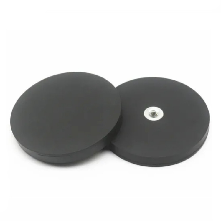 D43 gummibelagte magneter med fladt indvendigt gevind