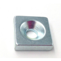 Blok forsænkede neodymmagneter 15 x15 x4mm