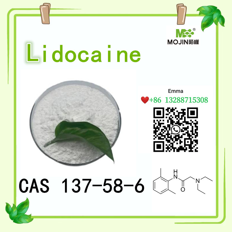 Lidocaína cruda química CAS 137-58-6 Cristal blanco