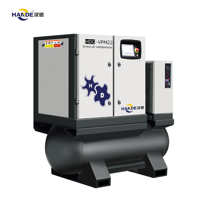 Compresor de aer HANDE 4-IN-1 PM VSD 22KW 30HP 16 bar cu șurub tăiat cu laser HDG-VPM22