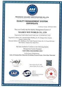 Quality Management System Certificate ISO 9001:2015