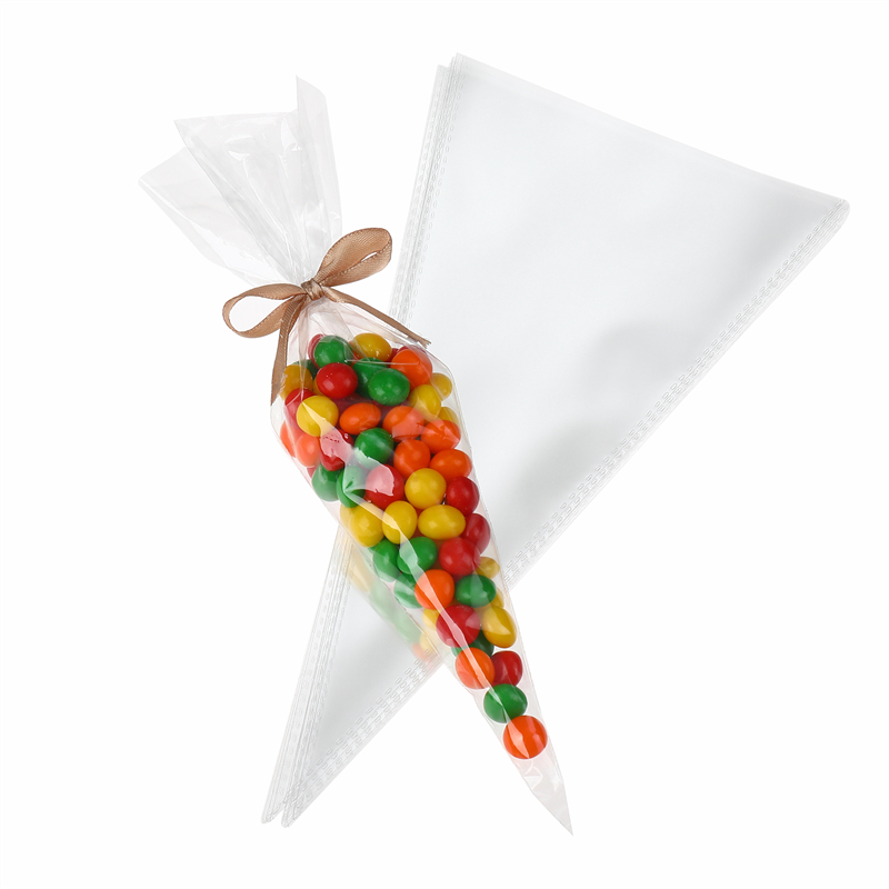 Cellophane BOPP CPP PLA Triangle Cone-shaped Candy Bag