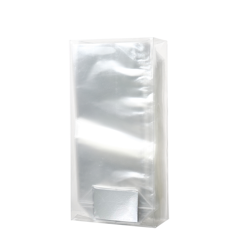 Cellophane BOPP PLA Cross Bottom Bag Silver Cardboard Base