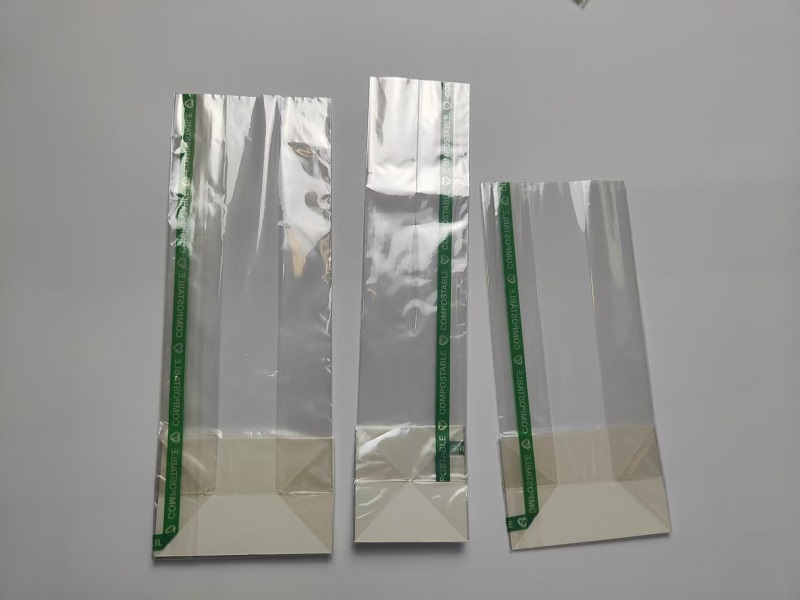 Home Compostable Cellophane Flat Bottom Bags