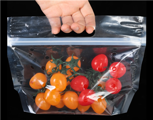 Composteerbare geperforeerde fruitzakken met ritssluiting