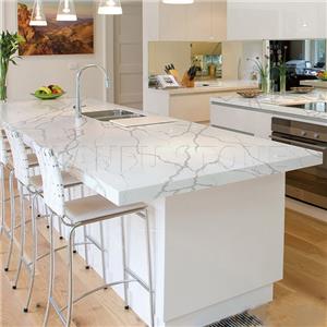 Calacatta White Quartz Stone Kitchen Countertop