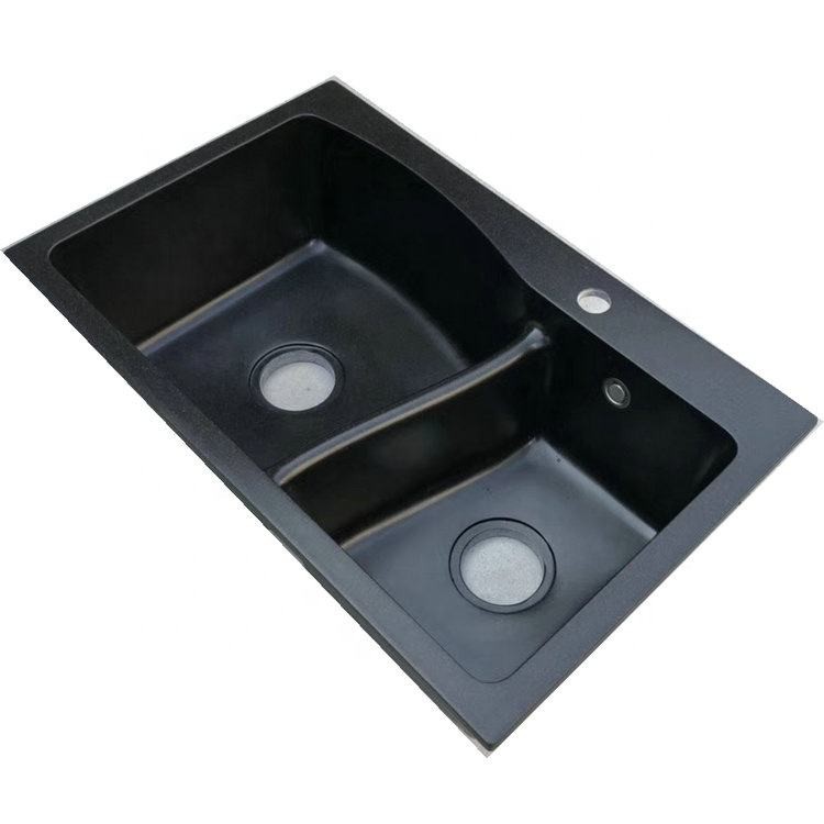 Black Granite Composite Kitchen Sink Quartz Sink