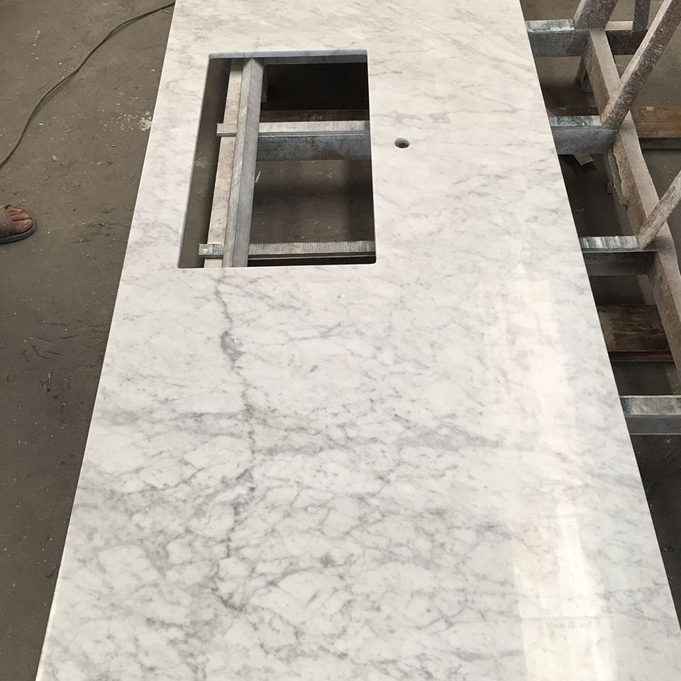 Bathroom Countertop Carrara White Marble