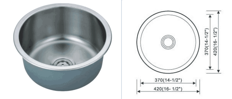 Single Bowl Laminate Sink Kitchen 304 Stainless Steel