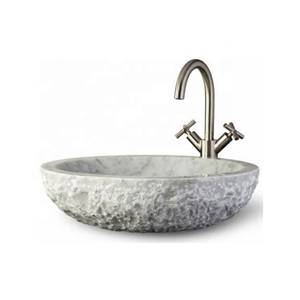 Round Shape Granite Bathroom Rough Stone Bathroom Sink