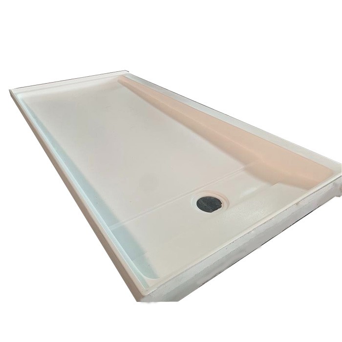 Cultured Marble White Shower Pan Flat Shower Pan