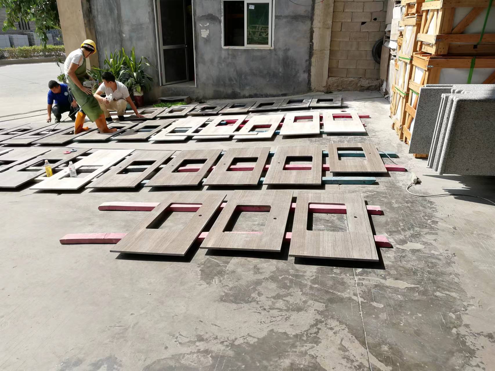 Polish Grey Marble Slab Kitchen