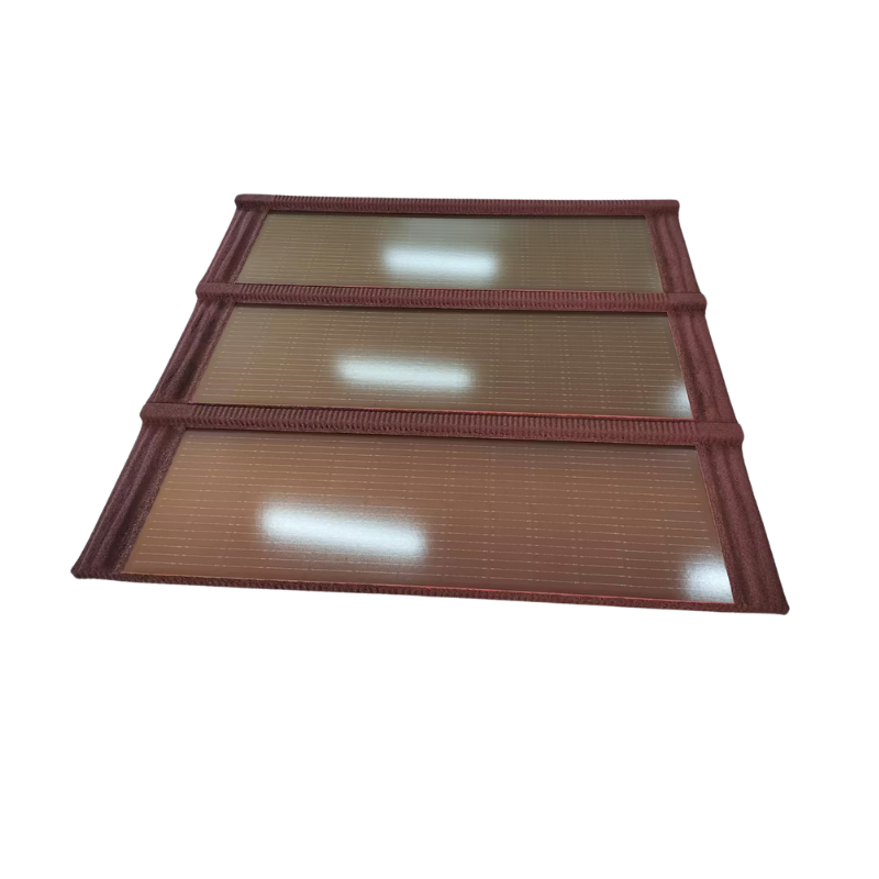 Klasikong istilong pulang metal na pinahiran ng flat solar roof tile