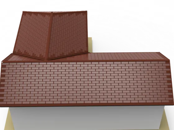 Classical style red metal coated flat solar roof tiles