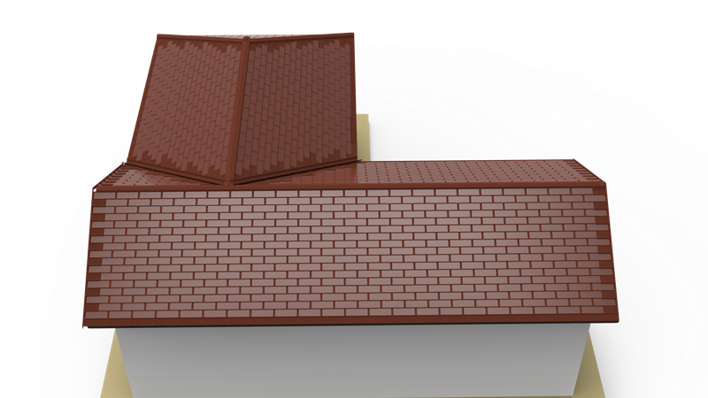 Klasikong istilong pulang metal na pinahiran ng flat solar roof tile