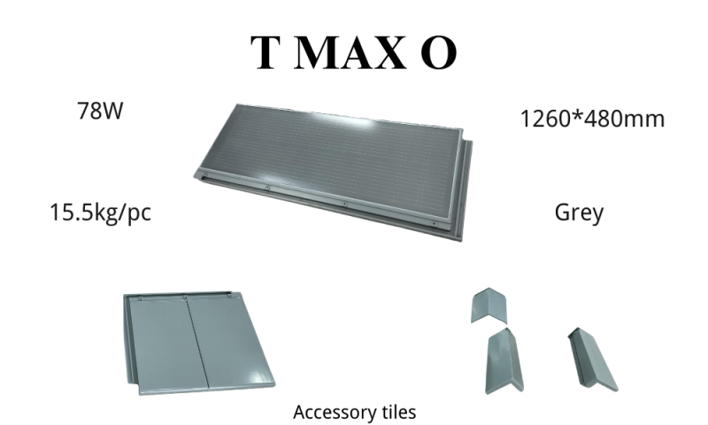 78 W Flat Clay Tilpassbar kraftgenererende solcellefliser