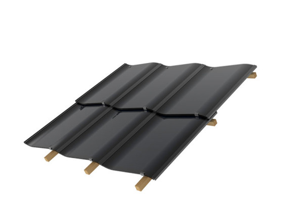 Böjd solpanel med klassisk estetik
