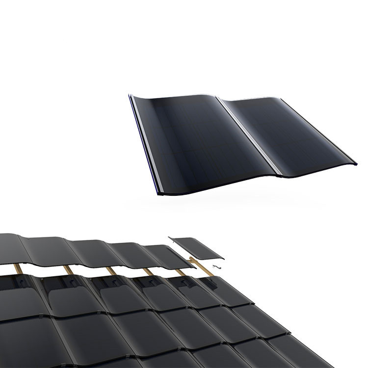 Böjd solpanel med klassisk estetik