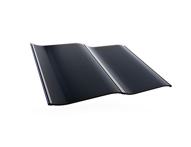Böjd solpanel med klassisk estetik
