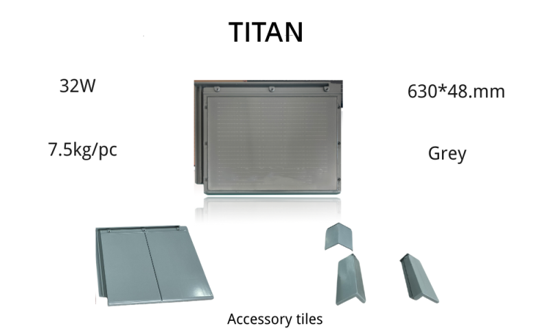 78W Flat Clay Nako-customize na Power Generating Solar Tile