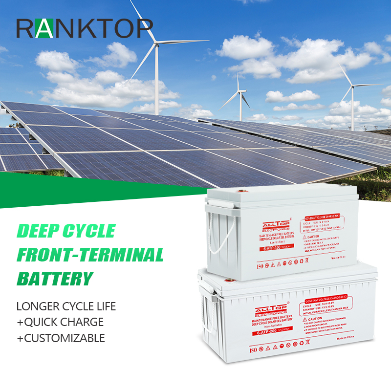 Solar Gel Battery Rechargeable 12V 48V LiFePO4 Solar Storage Battery