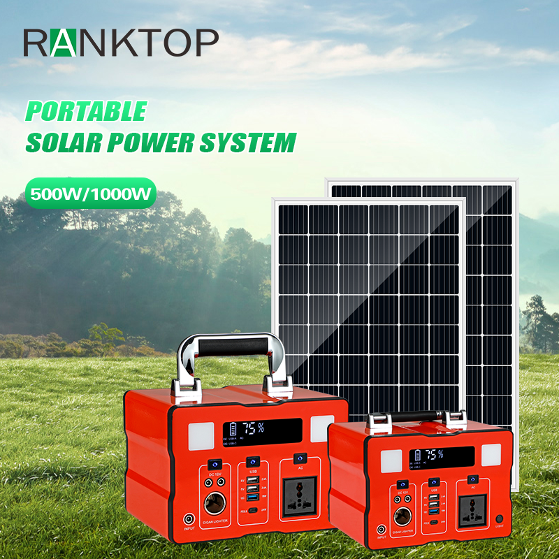 Outdoor Camping Home Mobile Portable Solar Generator System